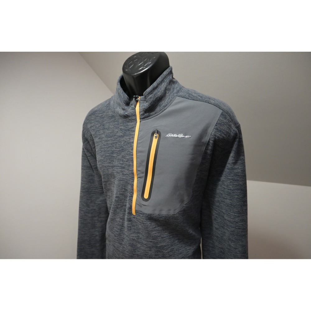 Eddie Bauer 1/4 Zip Fleece Sweater Pullover Mens XXL Gray Performance Camp Hike - Picture 3 of 10